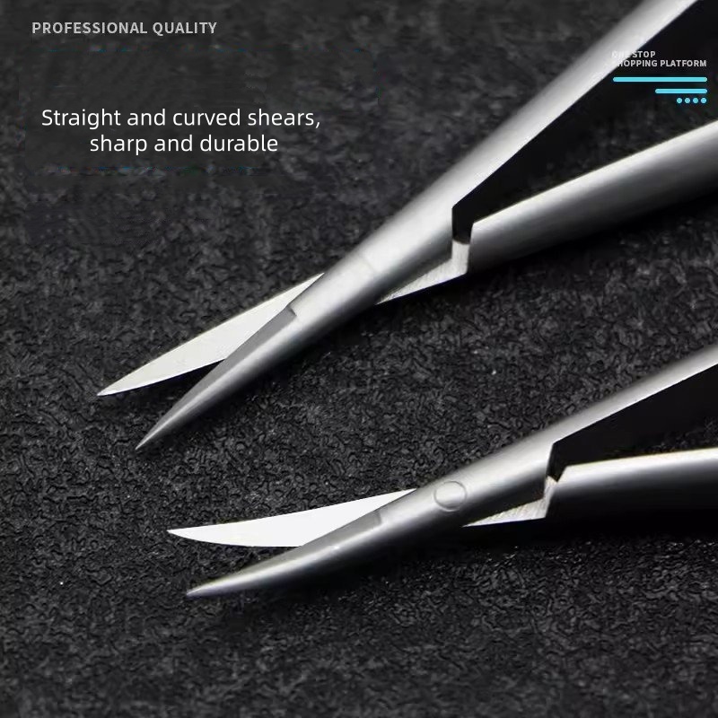 أداة جراحية من الفولاذ المقاوم للصدأ وسبائك التيتانيوم مقص طبي منحني مستقيم